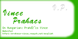 vince prahacs business card